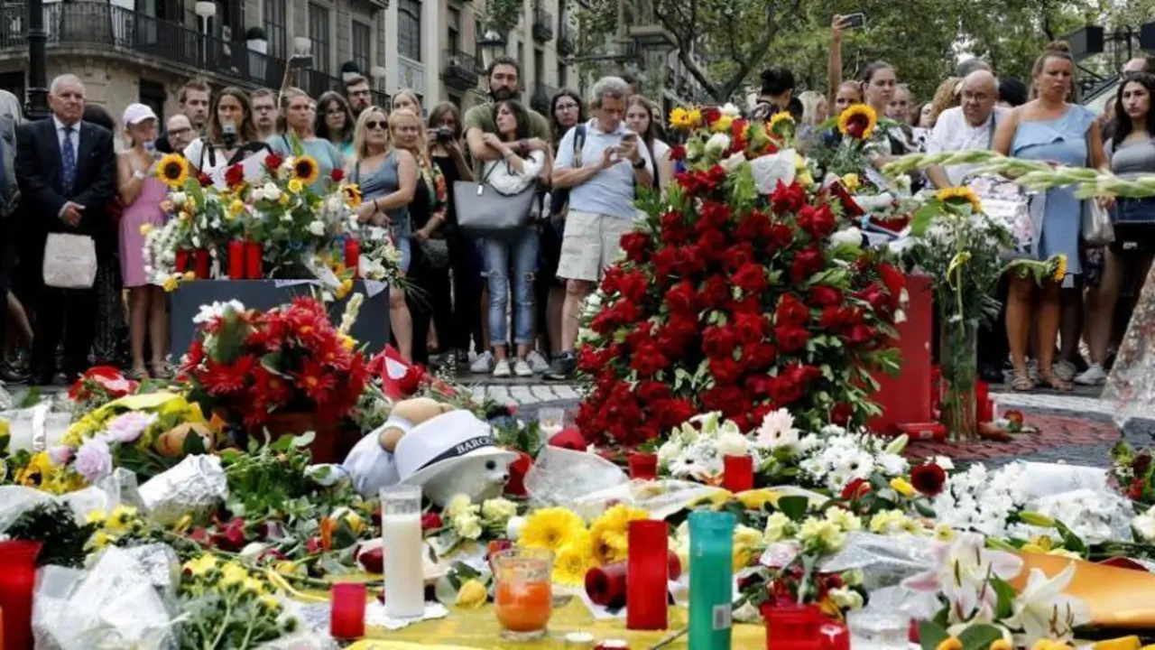 Imagen del el primer aniversario de los atentados terroristas de Barcelona y Cambrils  EFE