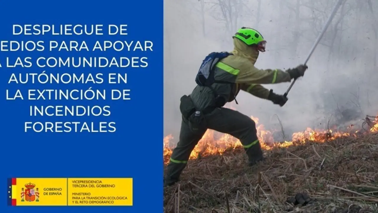 Medios antiincendios del Ministerio para la Transici&oacute;n Ecol&oacute;gica y el Reto Demogr&aacute;fico.