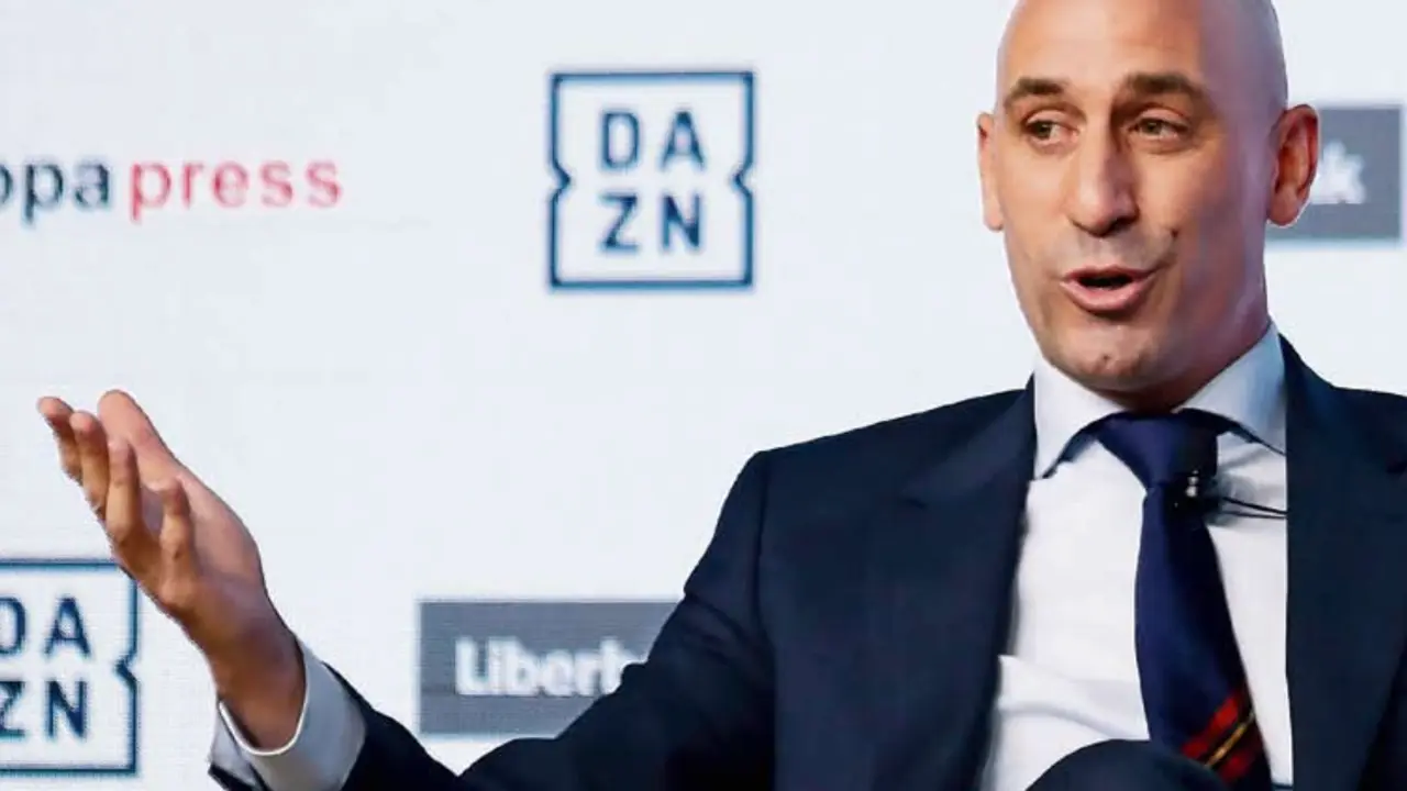 Luis Rubiales, durante su intervenci&oacute;n en los &lsquo;Desayunos de Europa Press&rsquo;. / EP