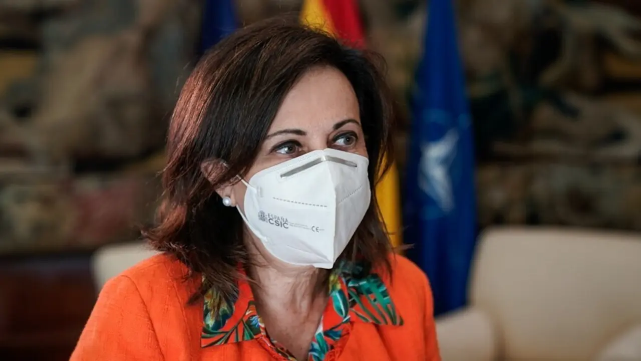 La ministra de Defensa, Margarita Robles, durante una entrevista con Europa Press