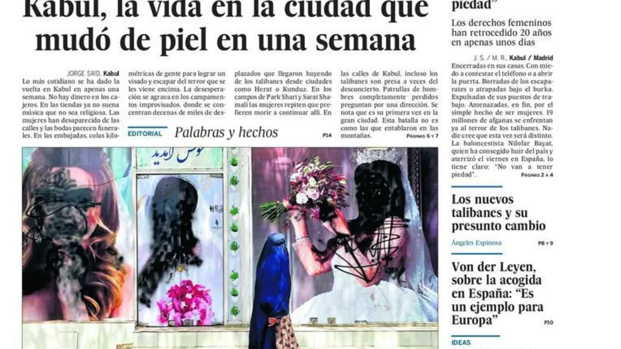 Portada de El Pa&iacute;s, 22 de agosto de 2021