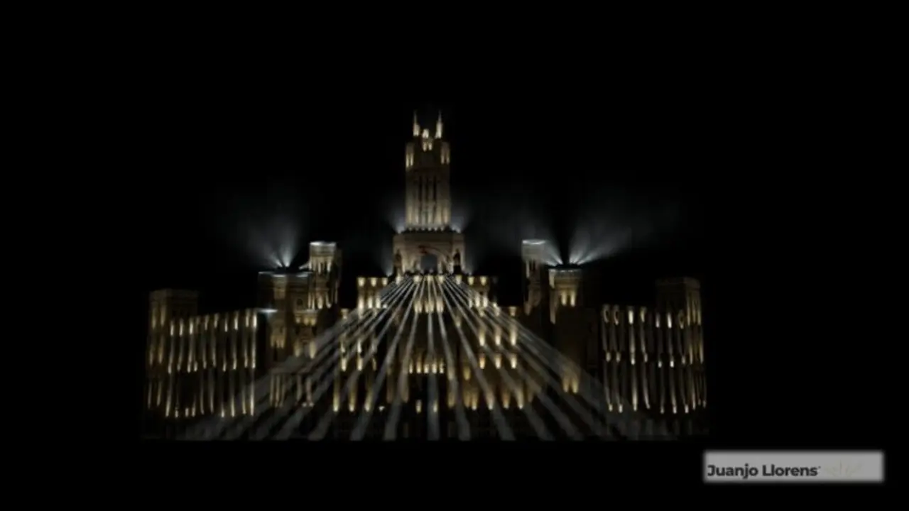 Propuesta del reconocido dise&ntilde;ador de iluminaci&oacute;n de artes esc&eacute;nicas Juanjo Llores para el Palacio de Cibeles