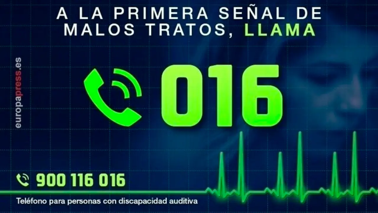 Archivo - Tel&eacute;fono de asistencia 016 para atender situaciones de violencia de g&eacute;nero