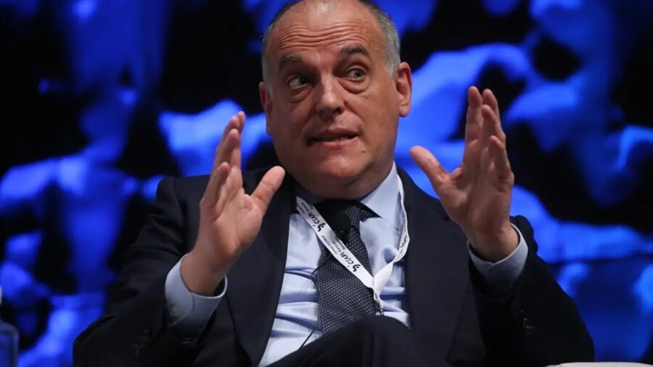 Javier Tebas, presidente de LaLiga, durante un acto
