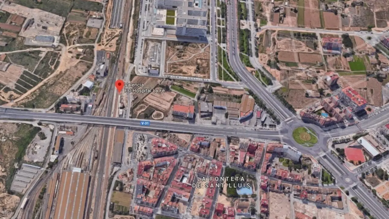 Archivo - Localizaci&oacute; de la estaci&oacute;n de Val&egrave;ncia-Font de Sant Llu&iacute;s/Valencia-Fuente de San Luis