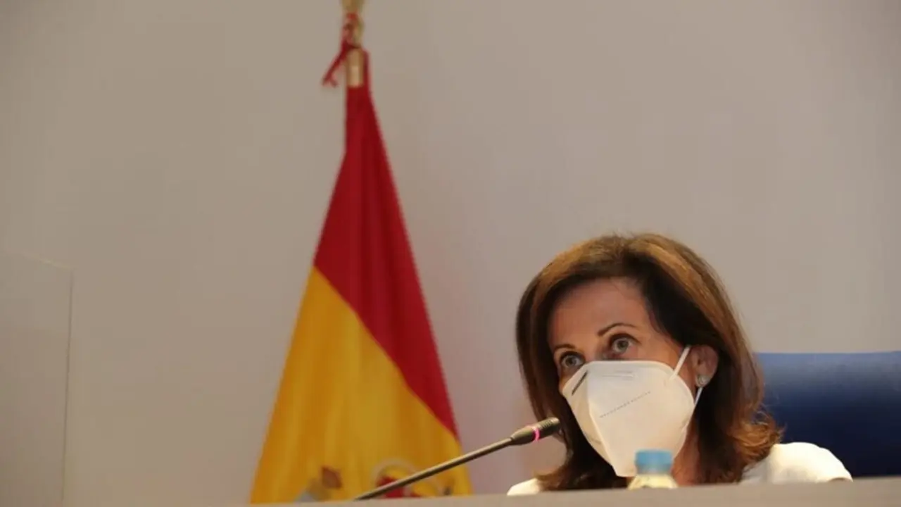 La ministra de Defensa, Margarita Robles, interviene durante su visita al Mando de Operaciones (MOPS), a 24 de agosto de 2021, en Madrid (Espa&ntilde;a). 