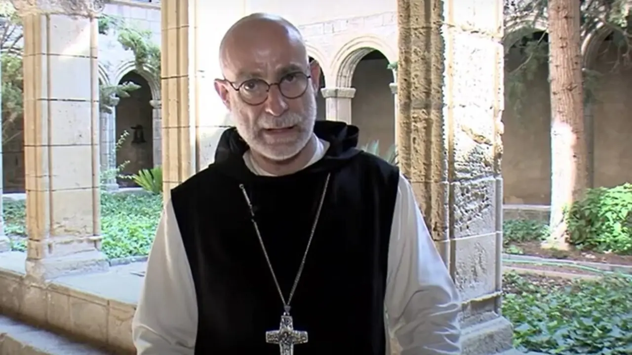 El Padre Abad Octavi Vil&agrave; durante su declaraci&oacute;n