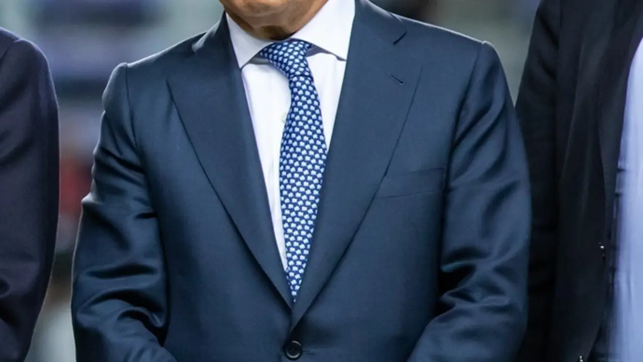TALLINN, ESTONIA - 15 AUGUST, 2018: Florentino Perez president of Real Madrid and Enrique Cerezo president of Atletico Madrid, after the UEFA Super Cup 2018 match, Real Madrid and Atletico Madrid. 