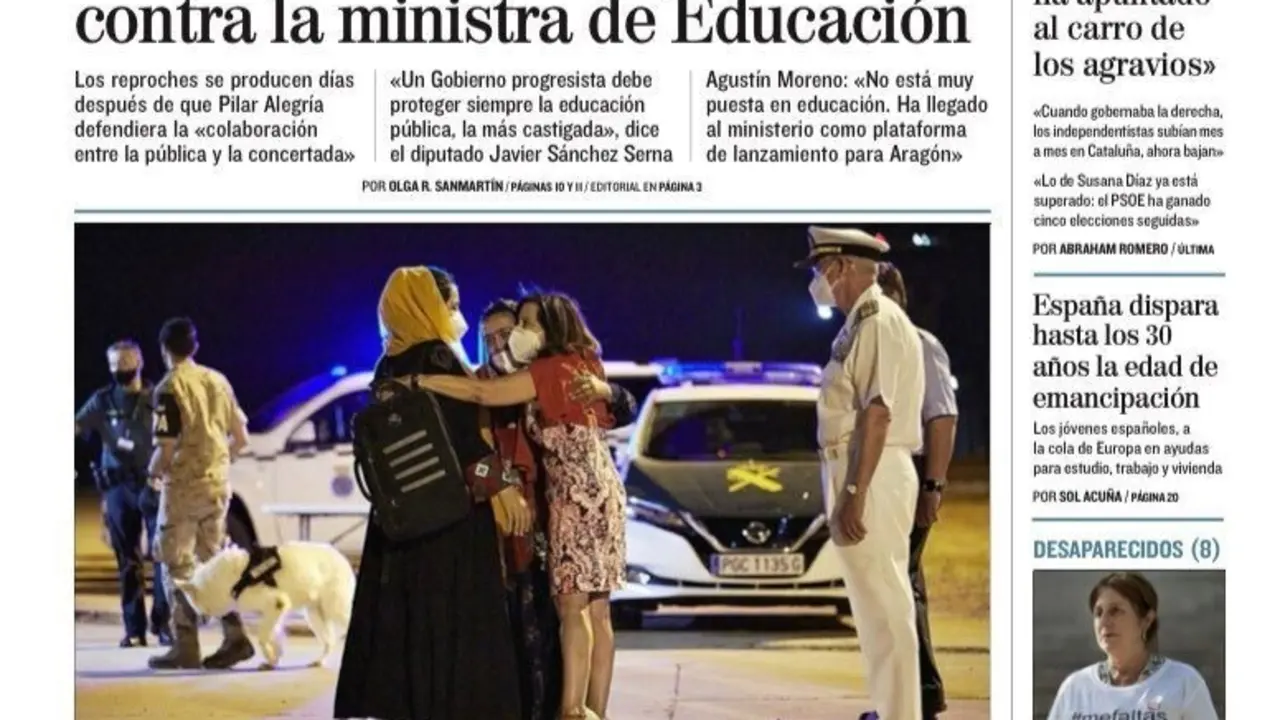 Portada de El Mundo del lunes 23 de agosto de 2021