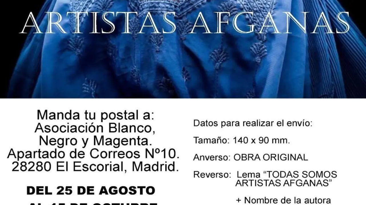 Iniciativa de la Asociaci&oacute;n Blanco, Negro y Magenta en apoyo de las artistas afganas