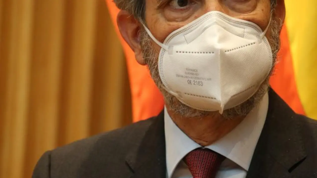 Archivo - El presidente del CGPJ, Carlos Lesmes, durante una jornada en el Congreso de los Diputados sobre el Estado Abierto, a 17 de mayo de 2021, en Madrid (Espa&ntilde;a). Con motivo de la Semana de la Administraci&oacute;n Abierta, la C&aacute;mara Baja acoge hoy la jorna