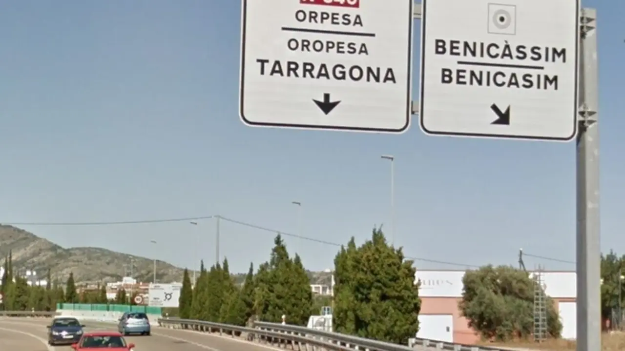 Carretera N-340 a su paso por Benic&agrave;ssim (Castell&oacute;n)