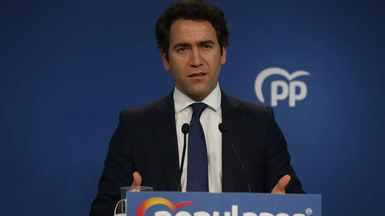 Archivo - El secretario general del Partido Popular, Teodoro Garc&iacute;a Egea, ofrece una rueda de prensa posterior a la reuni&oacute;n del Comit&eacute; de Direcci&oacute;n del PP, a 31 de mayo de 2021, en Madrid (Espa&ntilde;a).
