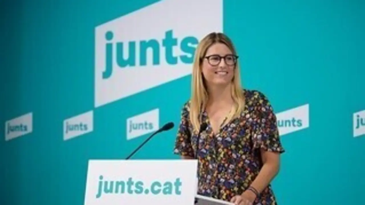 La vicepresidenta de Junts, Elsa Artadi, en rueda de prensa