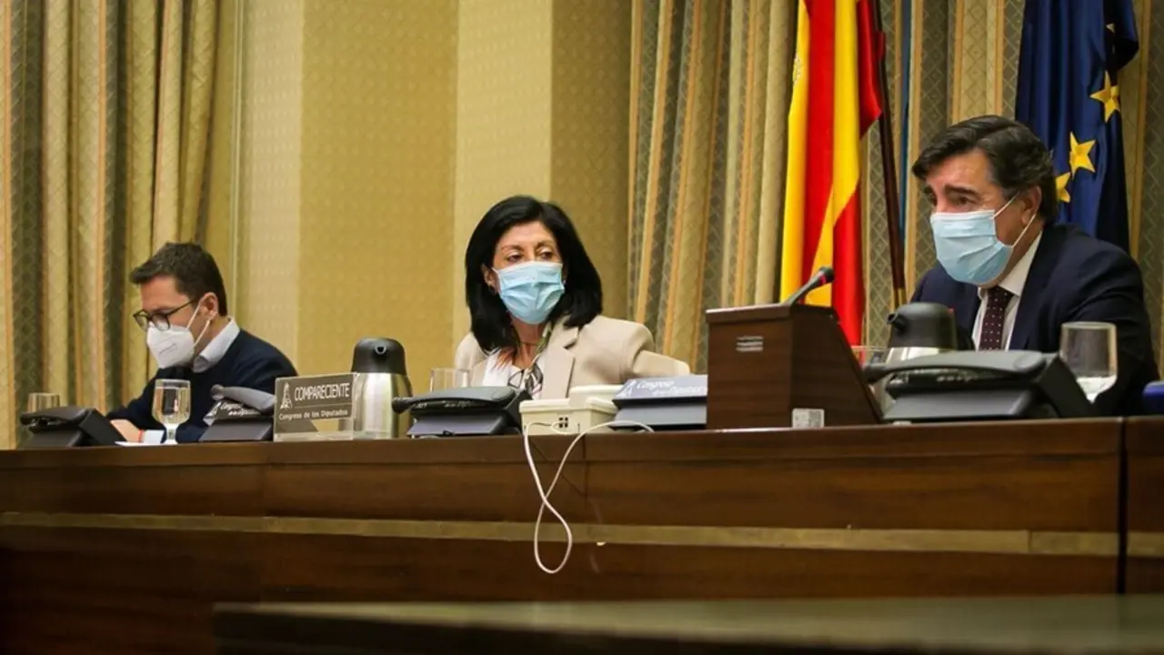 Archivo - La secretaria de Estado de Defensa, Esperanza Casteleiro, en la Comisi&oacute;n de Defensa del Congreso