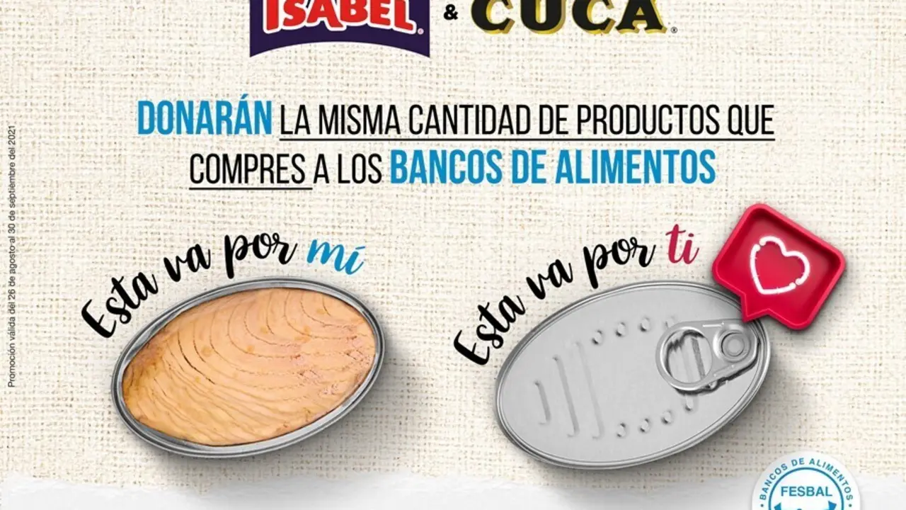ISABEL Y CUCA donar&aacute; la misma cantidad de producto adquirido en los supermercados Eroski y Caprabo a los bancos de alimentos