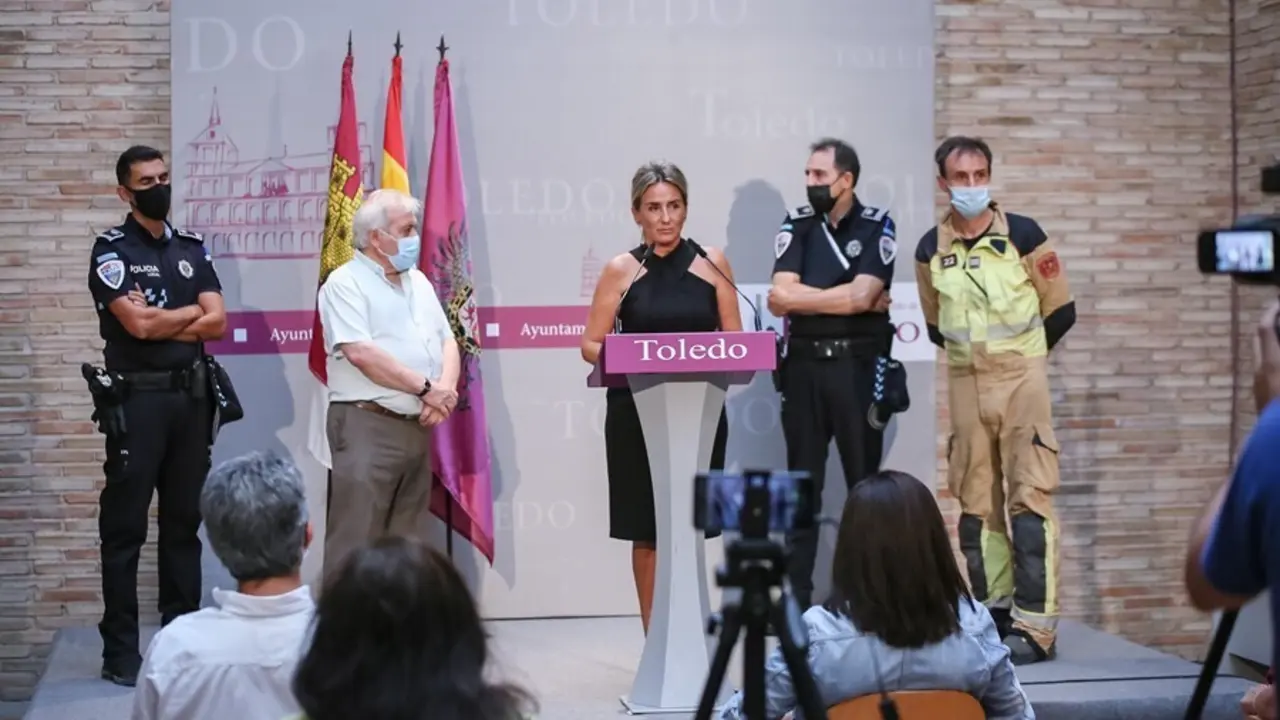 La alcaldesa de Toledo, Milagros Tol&oacute;n, en rueda de prensa