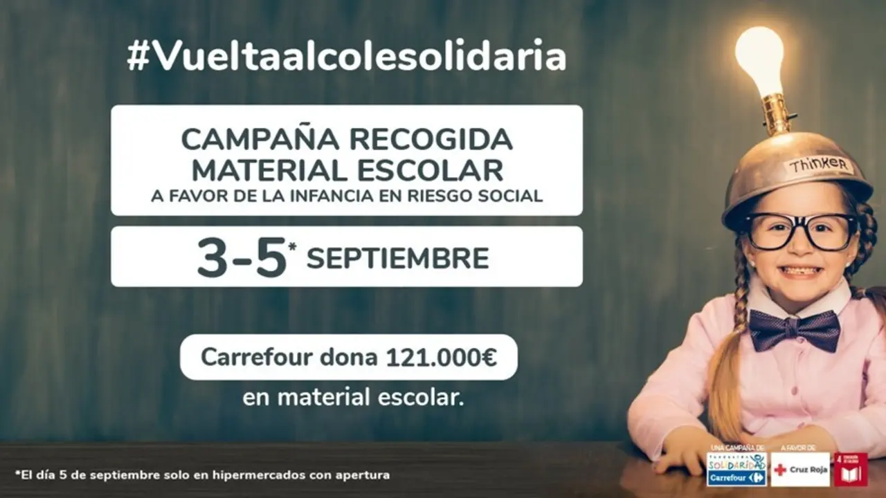 Cruz Roja y Fundaci&oacute;n Solidaridad Carrefour han presentado la XIII edici&oacute;n de la 'Vuelta al Cole Solidaria'