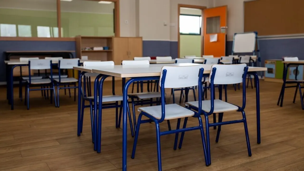 Una de las aulas del colegio p&uacute;blico Nuria Espert, en el distrito madrile&ntilde;o de Hortaleza.