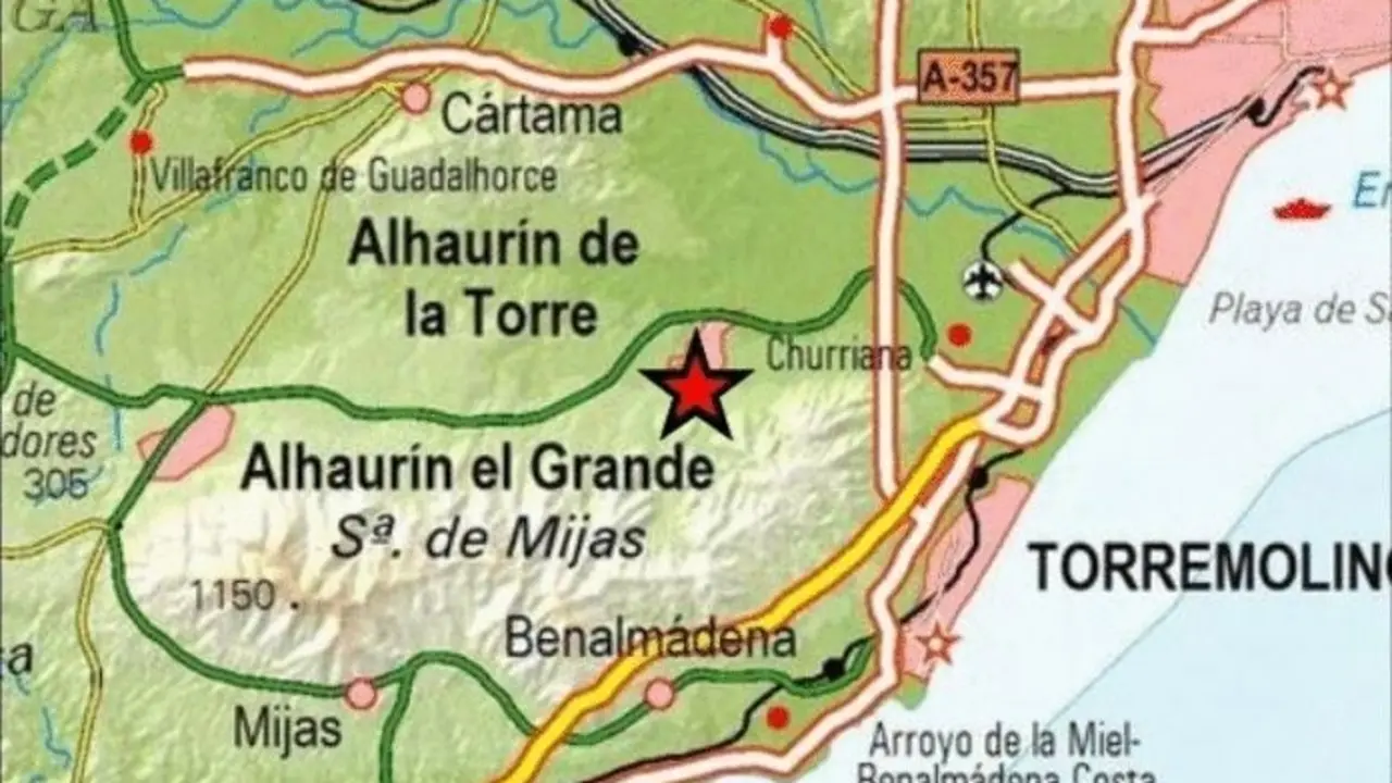 Mapa del se&iacute;smo en Alhaur&iacute;n de la Torre