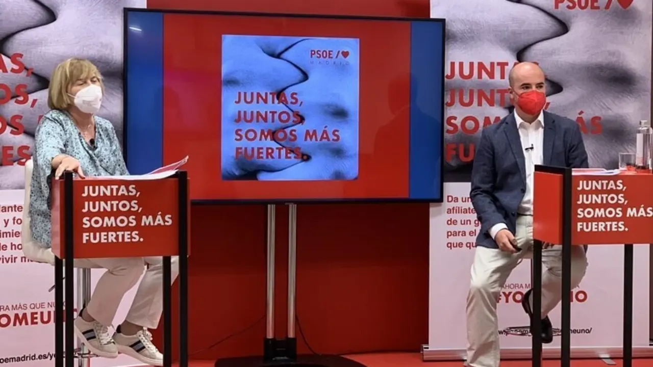 Archivo - La presidenta de la gestora del PSOE-M, Isaura Leal, y el responsable de Organizaci&oacute;n de la formaci&oacute;n, Fran Mart&iacute;n