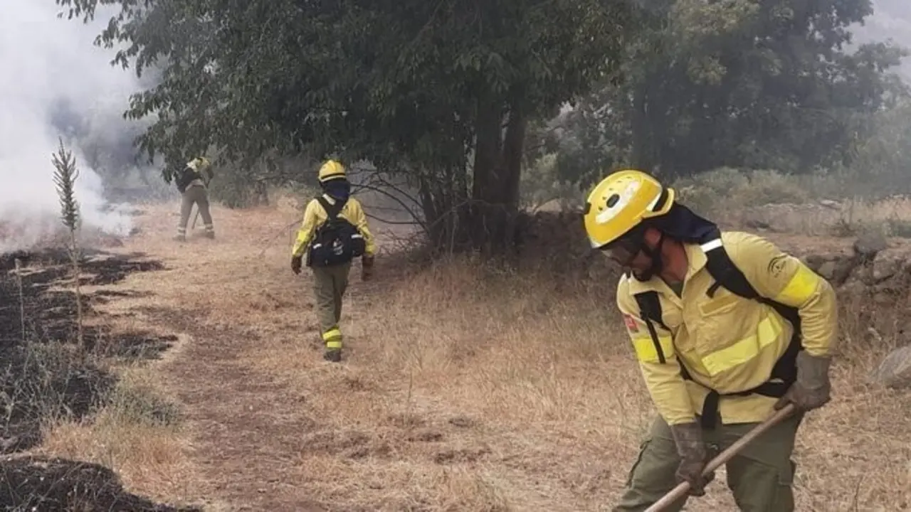 Efectivos del Infoca actuando en un incendio