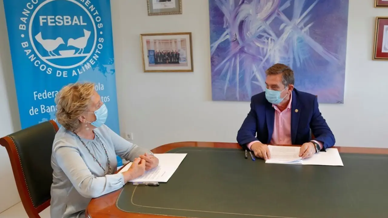 Archivo - Pilar Gonz&aacute;lez de Frutos, Presidenta UNESPA y Miguel Fern&aacute;ndez, director de FESBAlL