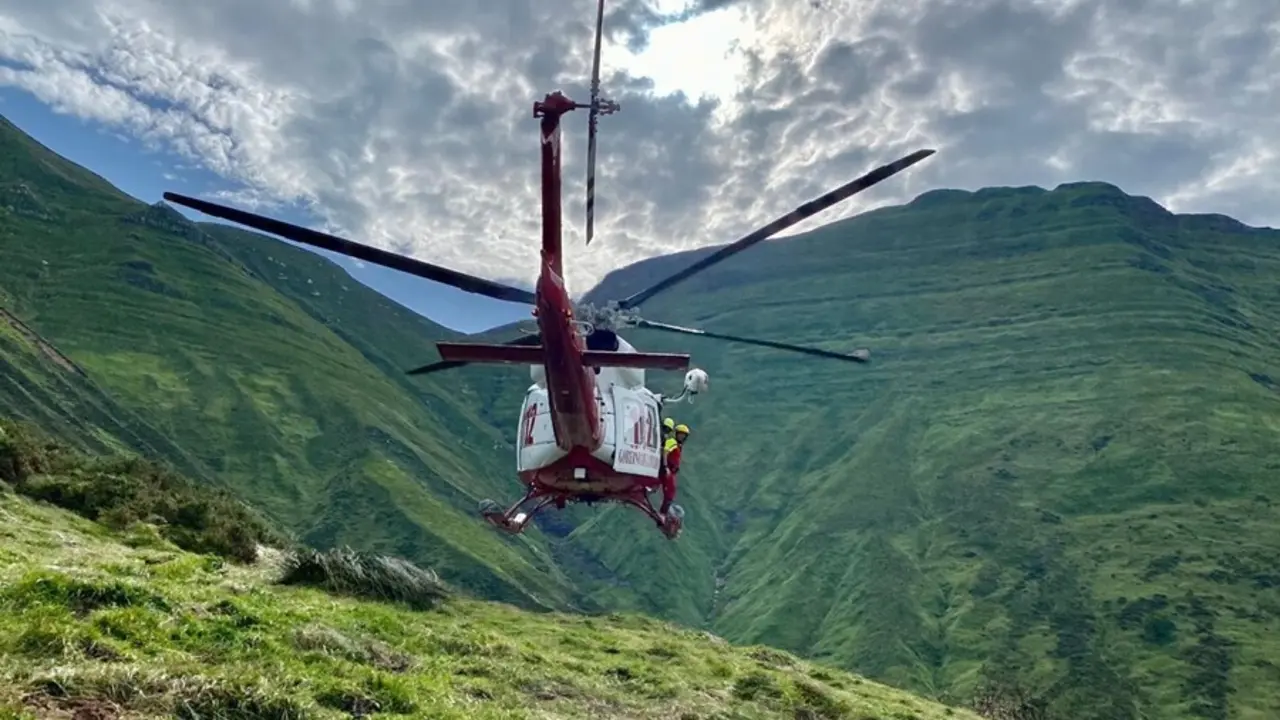 Traslado del fallecido en helic&oacute;ptero