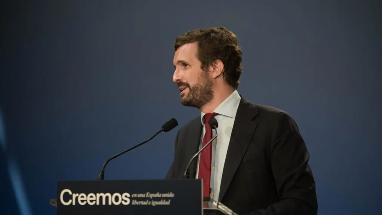 El presidente del PP, Pablo Casado