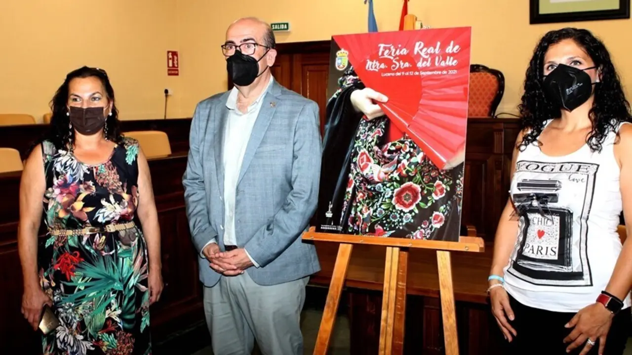 El concejal de Fiestas del Ayuntamiento de Lucena, Jos&eacute; Pedro Moreno, en la presentaci&oacute;n de la programaci&oacute;n de la Feria del Valle 2021.