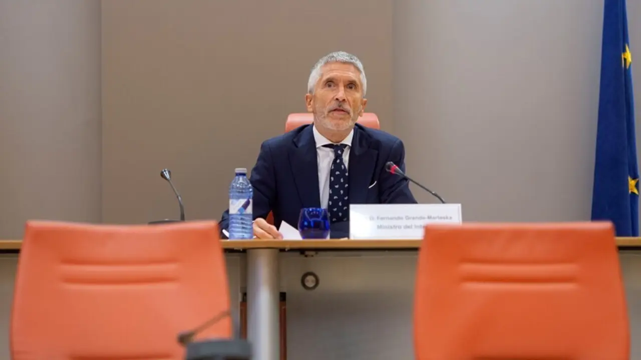 El ministro de Interior, Fernando Grande-Marlaska, interviene durante un acto en la DGT