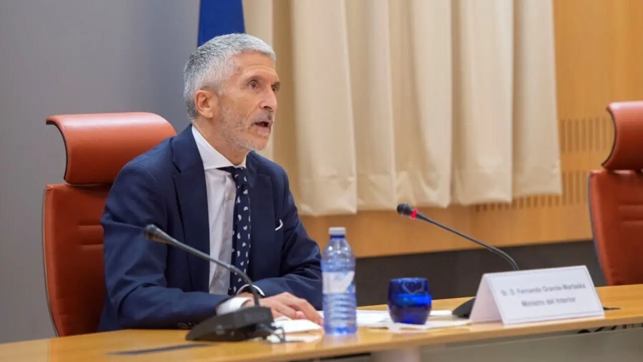 El ministro de Interior, Fernando Grande-Marlaska, interviene durante un acto de la DGT