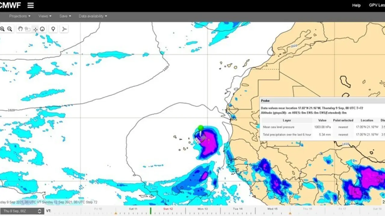 Proyecci&oacute;n del ciclo tropical que se est&aacute; gestando en Cabo Verde