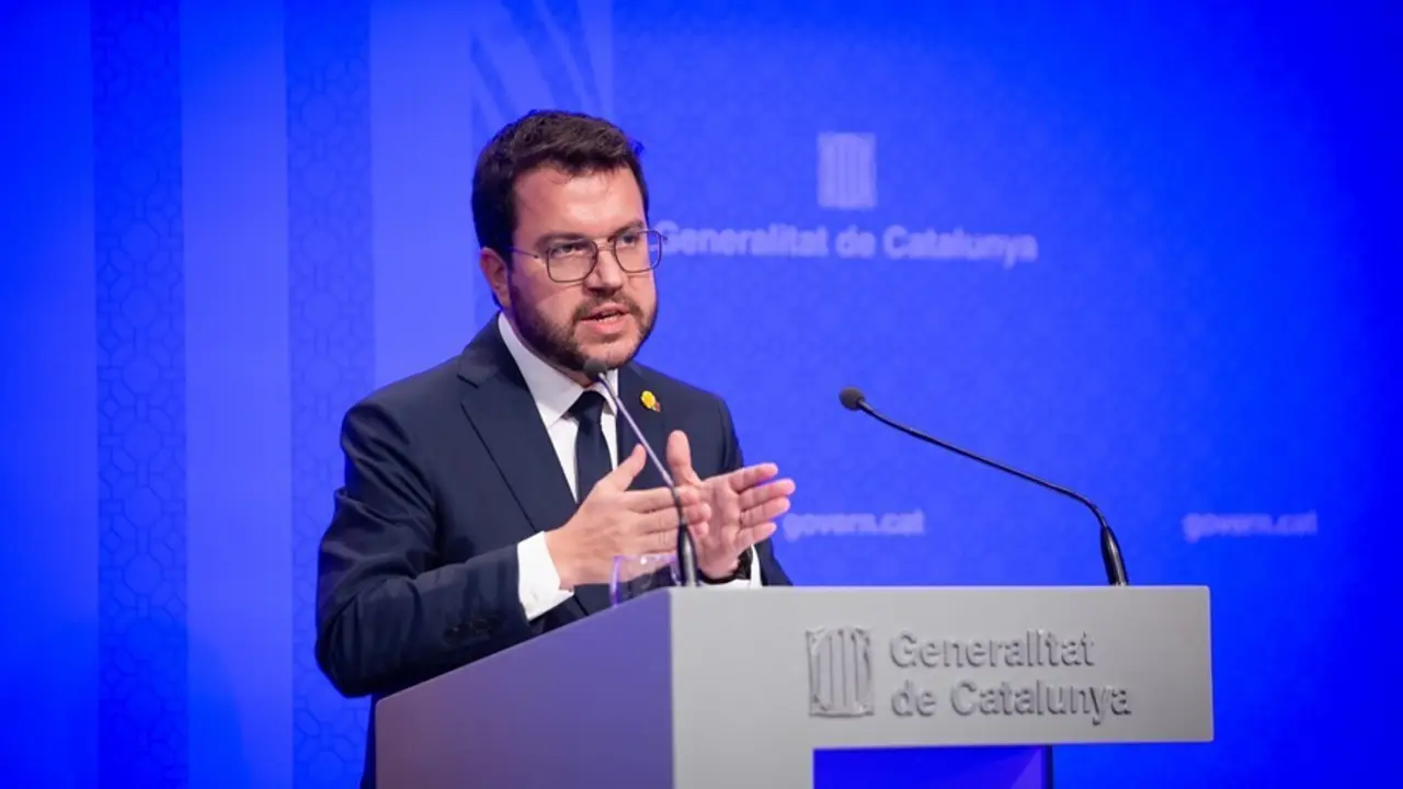 Archivo - El presidente de la Generalitat, Pere Aragon&egrave;s, ofrece una rueda de prensa tras una reuni&oacute;n del Consejo Ejecutivo de la Generalitat, a 3 de agosto de 2021, en Barcelona, Catalu&ntilde;a, (Espa&ntilde;a). Esta comparecencia se produce un d&iacute;a despu&eacute;s de que el 