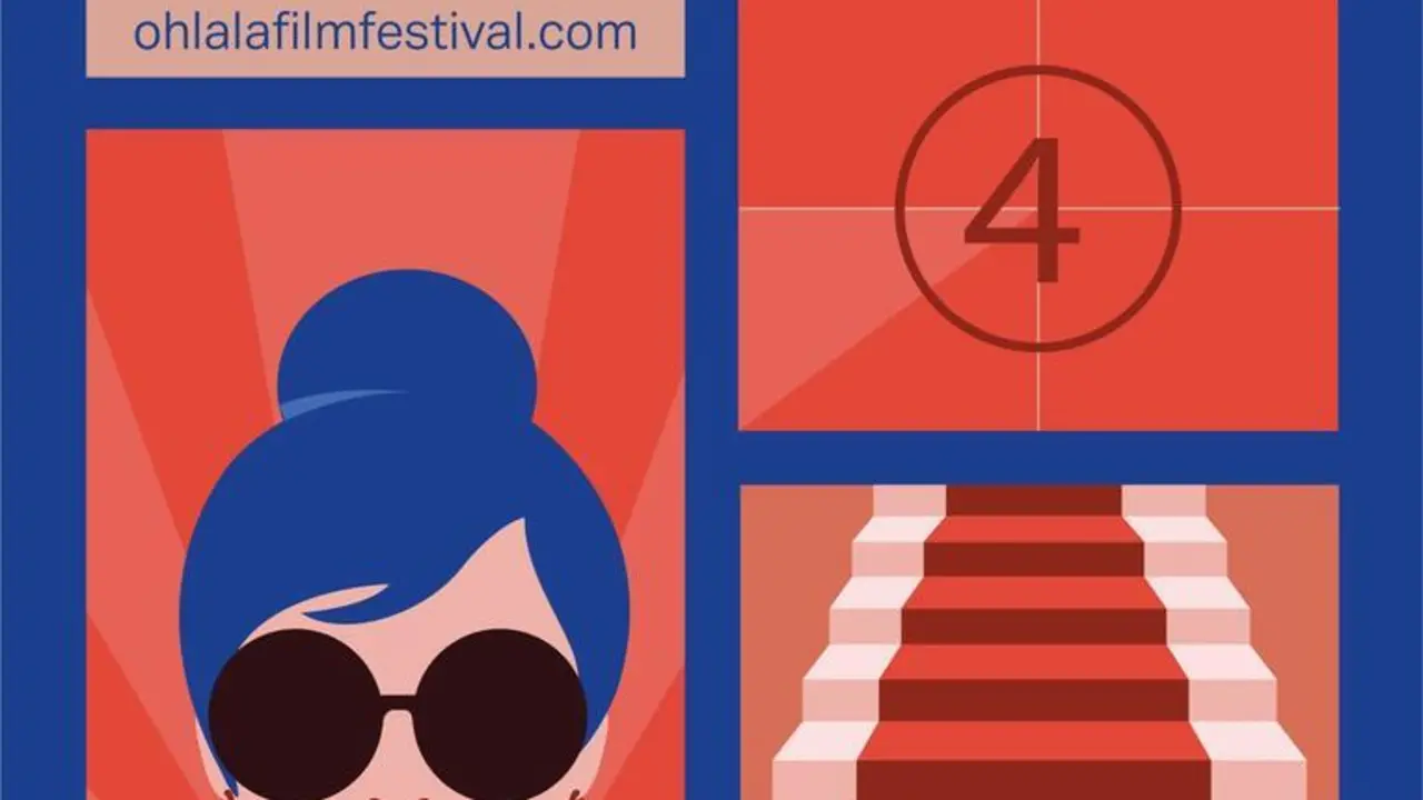 Cartel del IV Ohlal&agrave;! Festival de cine franc&oacute;fono de Barcelona.