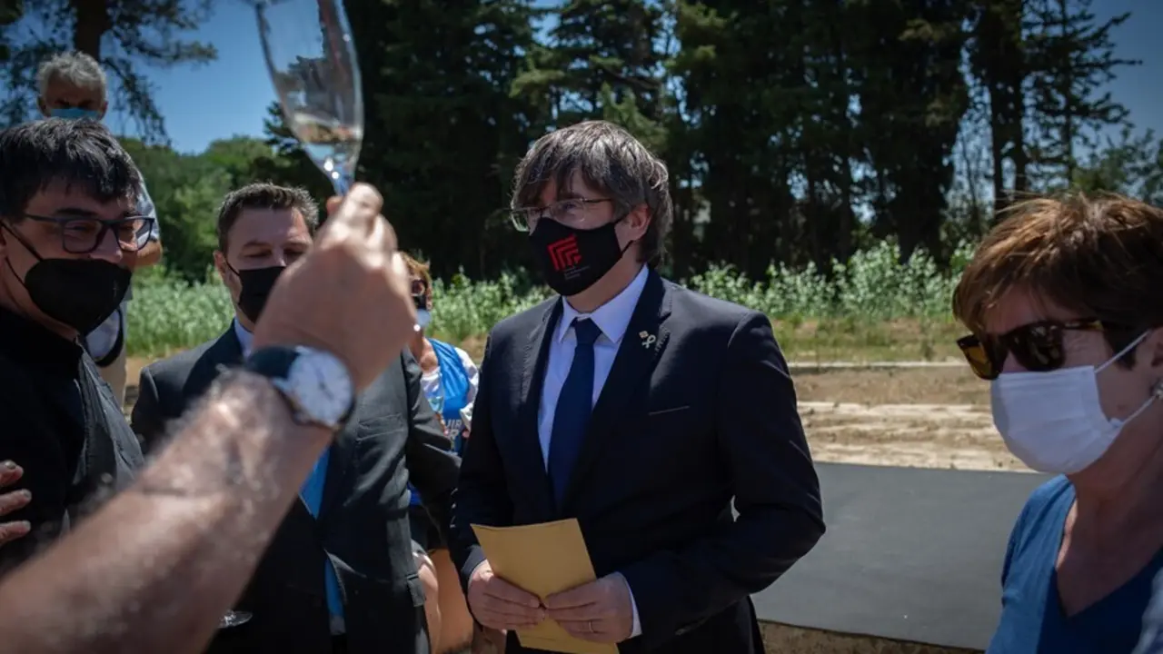 Archivo - El expresident Carles Puigdemont; durante el acto de celebraci&oacute;n de los 60 a&ntilde;os de &Ograve;mnium Cultura