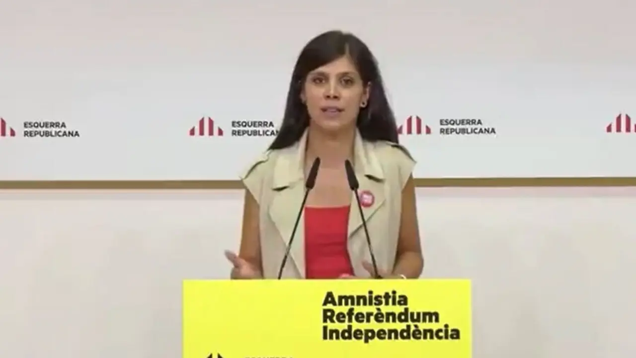 La secretaria general adjunta y portavoz de ERC, Marta Vilalta, en rueda de prensa