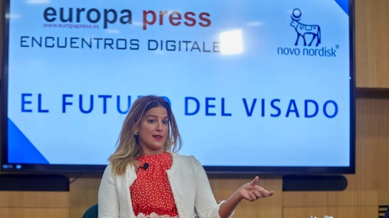 La directora General de Inspecci&oacute;n Sanitaria de la Comunidad de Madrid, Elena Mantilla, interviene en un encuentro informativo organizado por Europa Press y Nordisk sobre el futuro del Visado en el Auditorio Meeting Place de Castellana, a 14 de septiembre