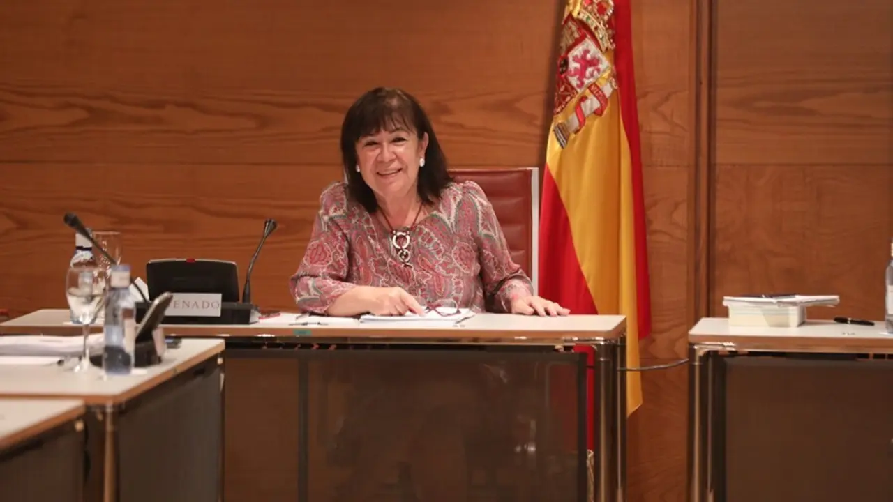 Archivo - La vicepresidenta primera del Senado, Cristina Narbona