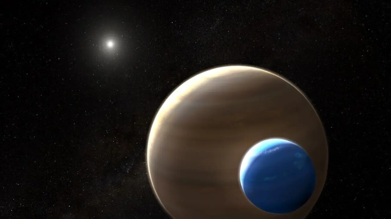 Impresi&oacute;n Art&iacute;stica De La Exoluna Kepler-1625B I Orbitando Su Planeta.