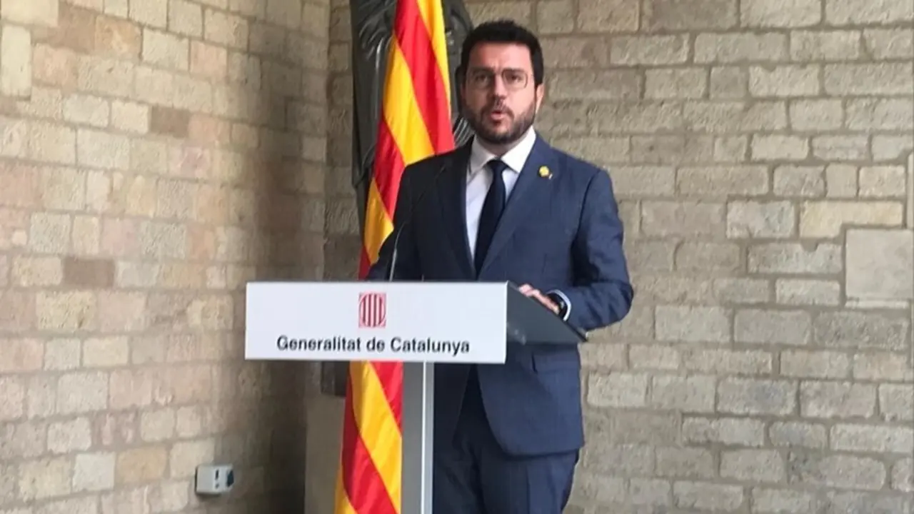 El presidente de la Generalitat, Pere Aragon&egrave;s, comparece tras el Consell Executiu del martes 14 de septiembre de 2021.