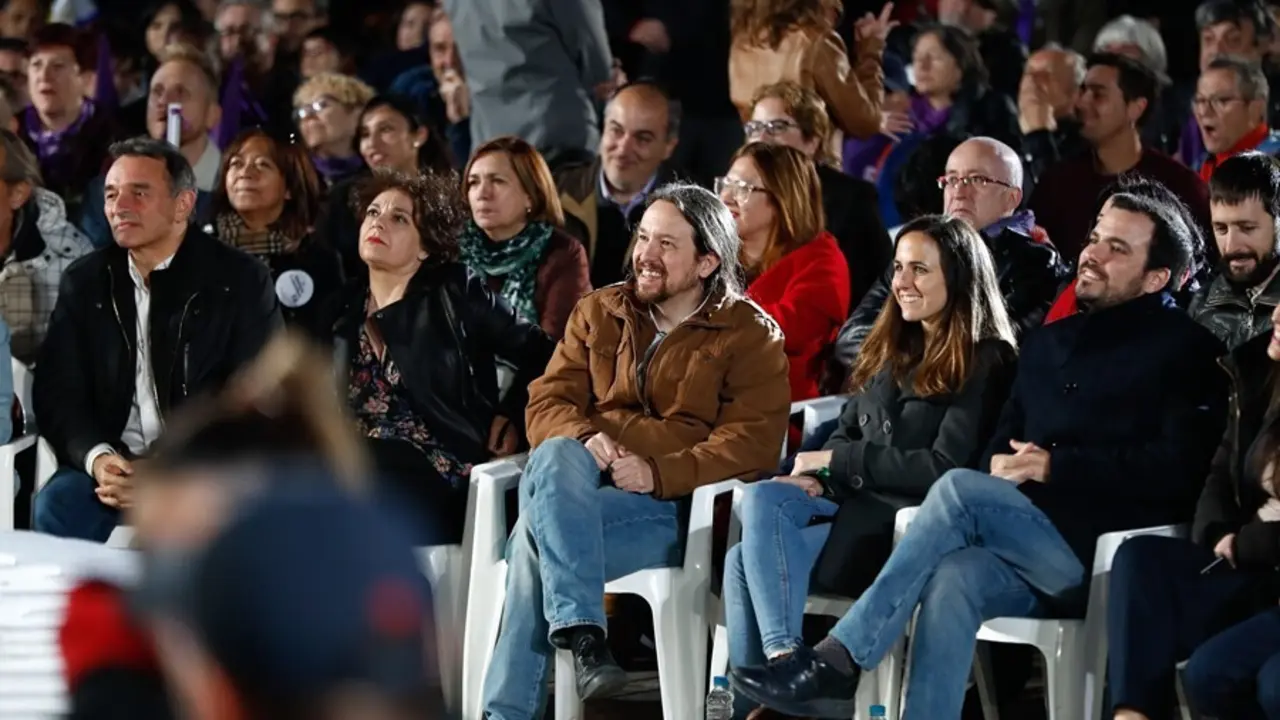 Archivo - Imagen de recurso de Enrique Santiago, Gloria Elizo, Pablo Iglesias, Ione Belarra, Alberto Garz&oacute;n.