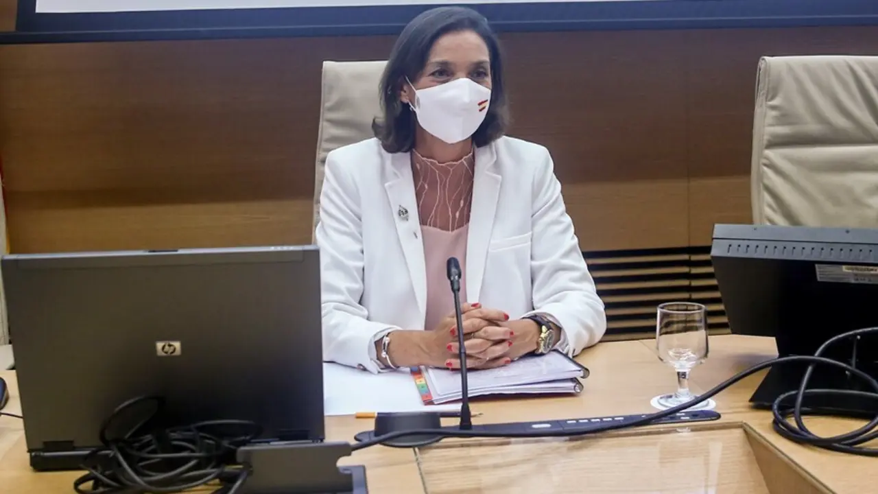 La ministra de  Industria, Comercio y Turismo, Reyes Maroto, comparece en la Comisi&oacute;n de  Industria, Comercio y Turismo, en el Congreso
