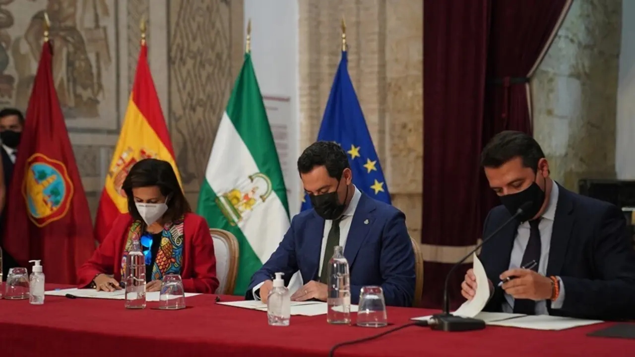 Firma del protocolo general de actuaci&oacute;n y de convenio para el desarrollo del proyecto de la base log&iacute;stica del Ej&eacute;rcito de Tierra 'General de Ej&eacute;rcito Javier Varela' en C&oacute;rdoba.