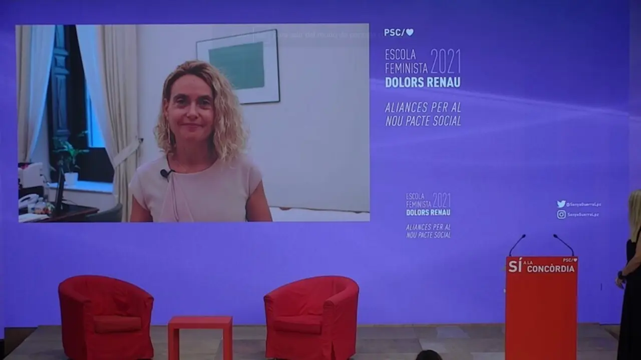 La presidenta del Congreso, Meritxell Batet, interviene en la inauguraci&oacute;n de la Escola Feminista Dolors Renau.