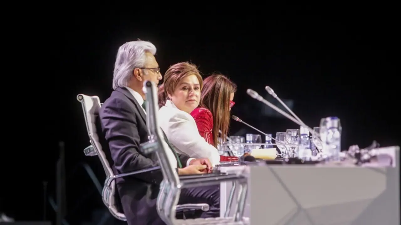 Archivo - El secretario ejecutivo adjunto de la ONU, Ovais Sarmad (1i), la secretaria ejecutiva de la ONU, Patricia Espinosa (2i).