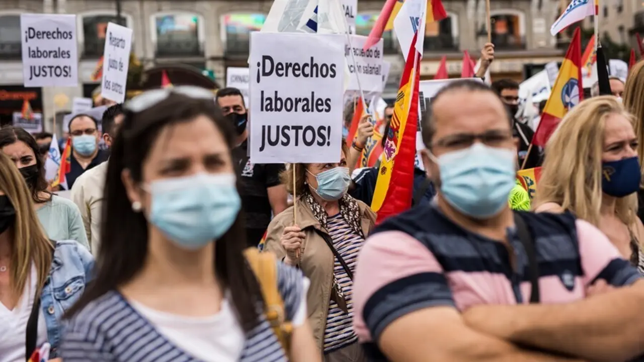 Archivo - Varias decenas de personas participan en una concentraci&oacute;n de la Asociaci&oacute;n Unificada de Guardias Civiles (AUGC).