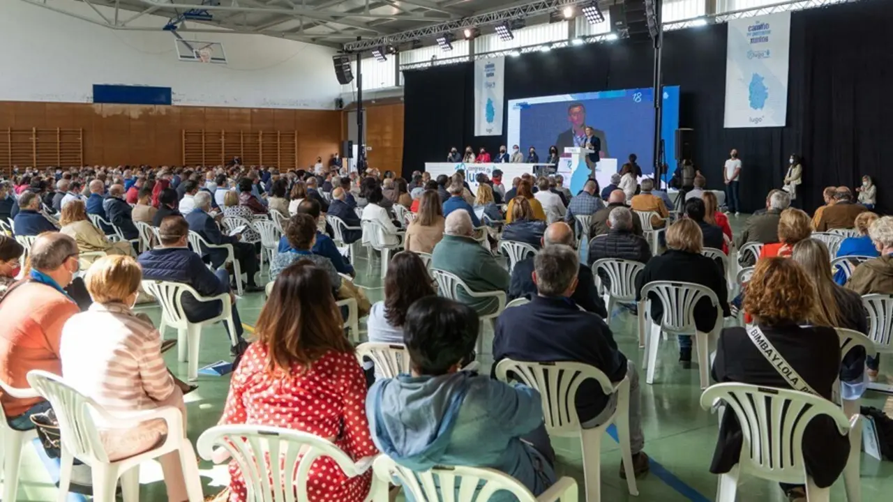 El presidente del PPdeG, Alberto N&uacute;&ntilde;ez Feij&oacute;o, interviene ante el Congreso Provincial de Lugo.