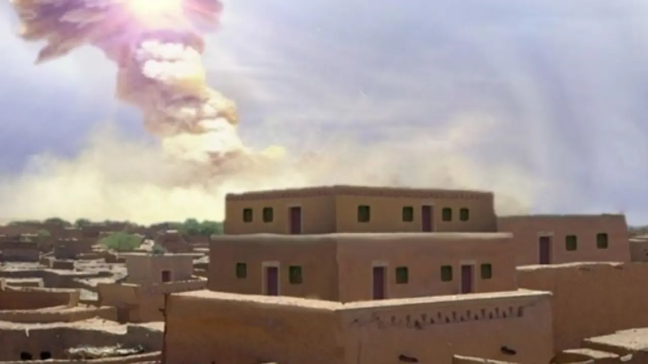 Recreaci&oacute;n del impacto que acab&oacute; con Tall el-Hammam
