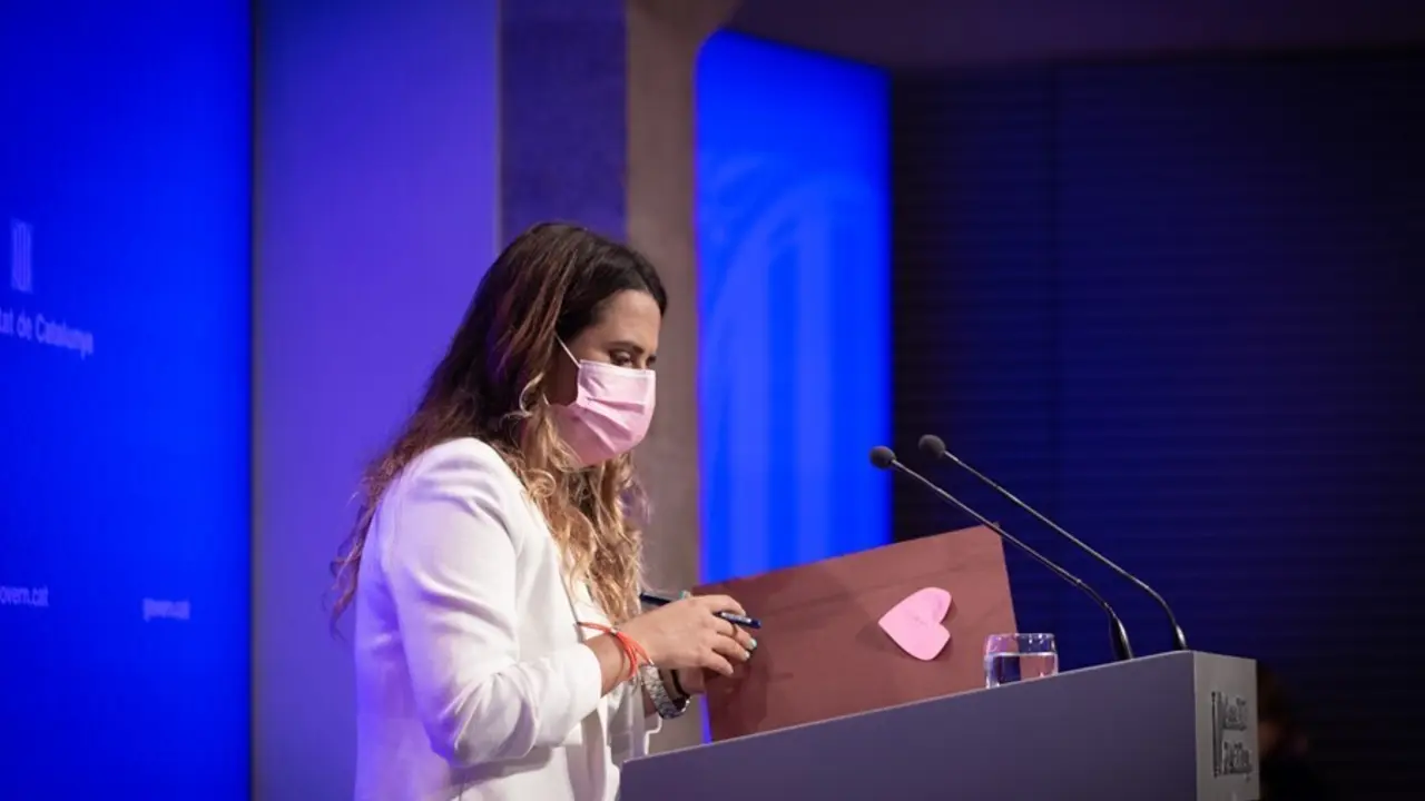 La portavoz del Govern de la Generalitat, Patr&iacute;cia Plaja, ofrece una rueda posterior al Consell Executiu, a 21 de septiembre de 2021, en Barcelona, Catalu&ntilde;a, (Espa&ntilde;a). La portavoz ha anunciado este martes que el Ejecutivo catal&aacute;n ha aprobado su plan de go